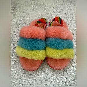 Colorful Kids Fuzzy Slippers
